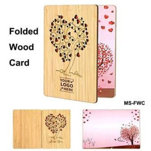 Wood Bamboo Folded Card